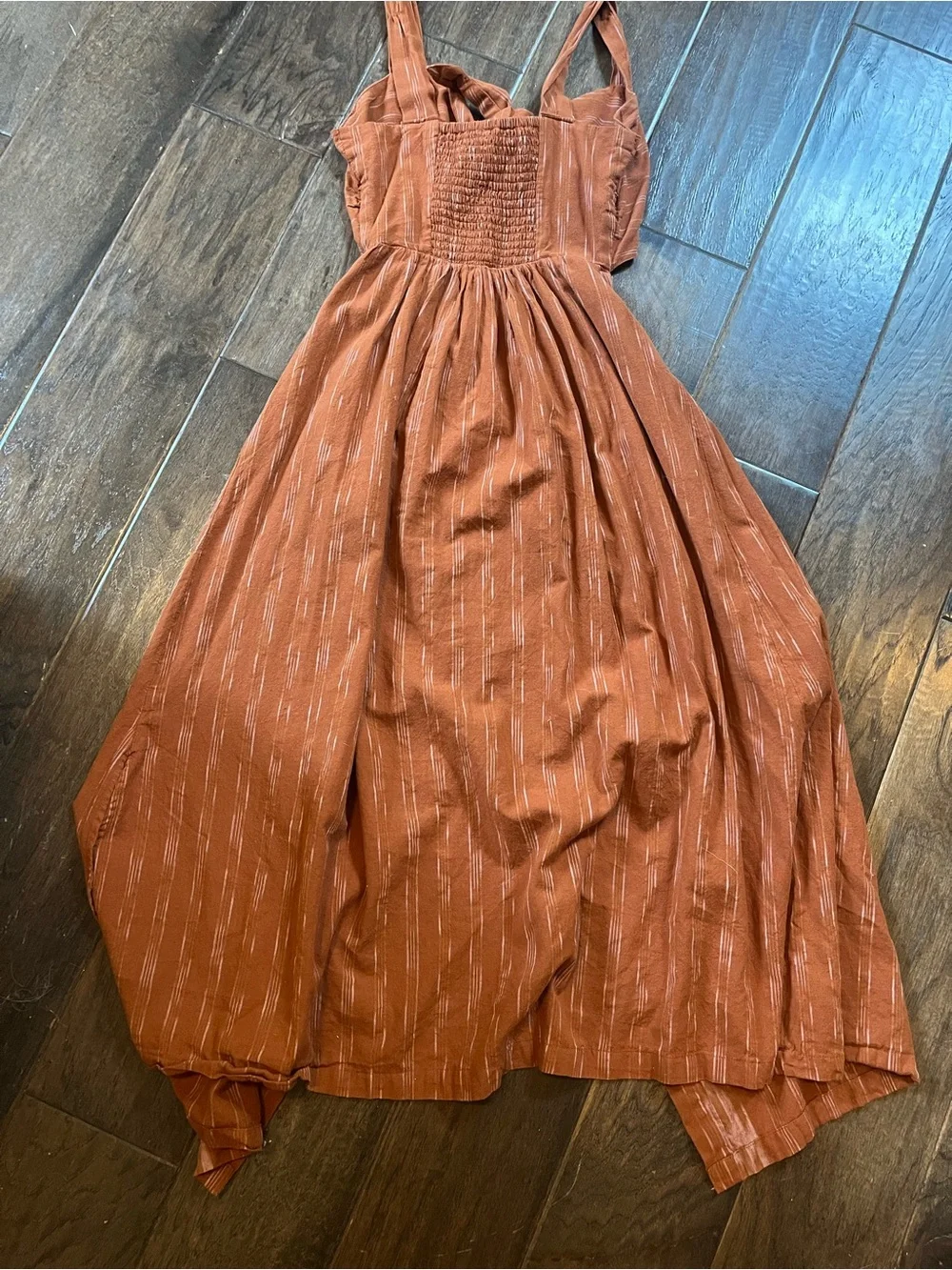 Free People Rust Tie-Front Midi Dress